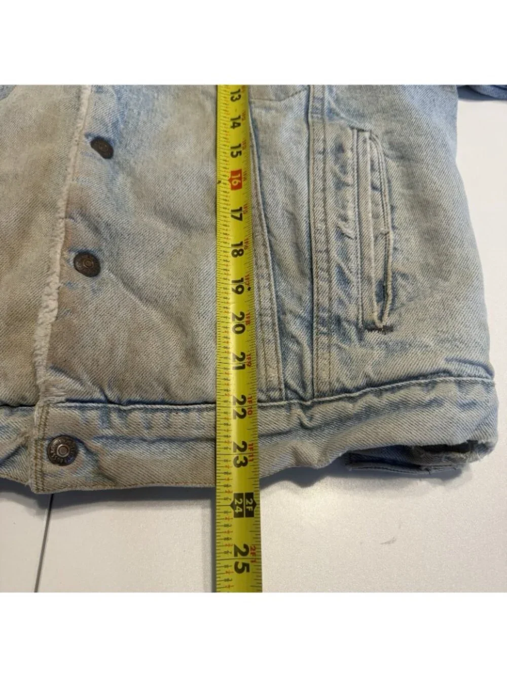 Vintage 80s Levi's Sherpa Denim Jacket Mens Small S Light Wash Made in USA